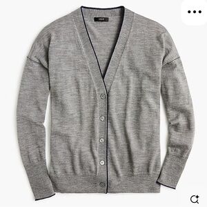 J. Crew Merino Wool Tipped Cardigan